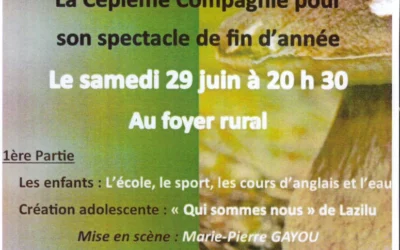 Soirée théâtre, la Cépième Compagnie samedi 29 juin
