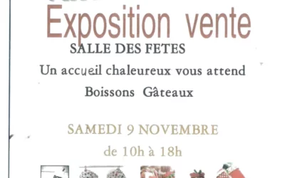 Exposition vente art et tissus samedi 9 novembre