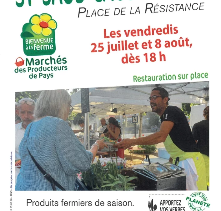 marchés des producteurs de pays 25 juillet et 08 août