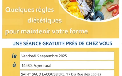 Seniors, quelques règles diététiques pour maintenir votre forme vendredi 5 septembre