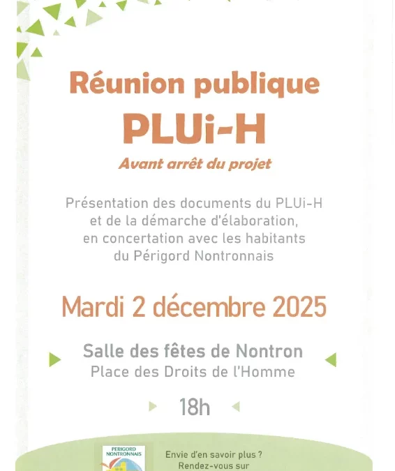 réunion publique élaboration du PLUi-H de la Communauté de Communes du Périgord Nontronnais, le 02/12