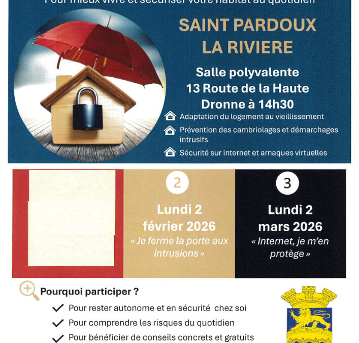 En sécurité chez moi, cycle de trois réunions