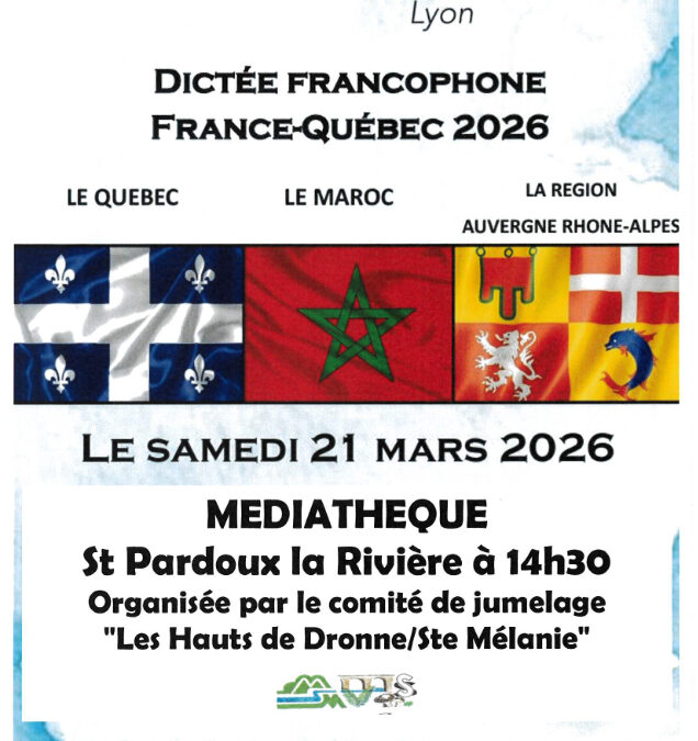 Dictée francophone France-Québec le 21 mars
