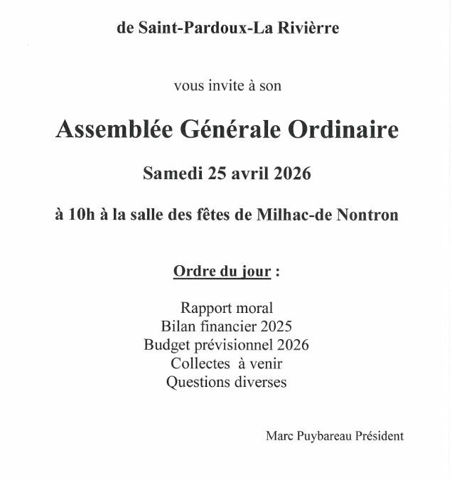 l&rsquo;association pour le Don de Sang Bénévole, assemblée générale samedi 25 avril