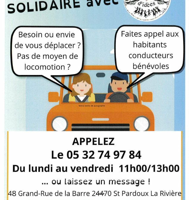 transport solidaire avec association d&rsquo;idées