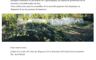 visite de la ferme maraîchère, les Jardins de la Joalle, 19 avril