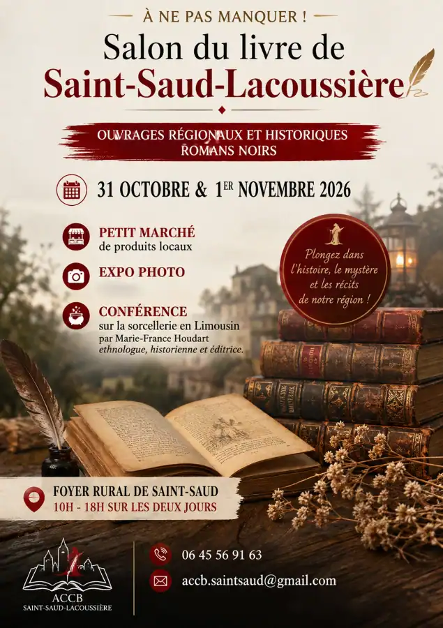 salon du livre 31 octobre et 1er novembre